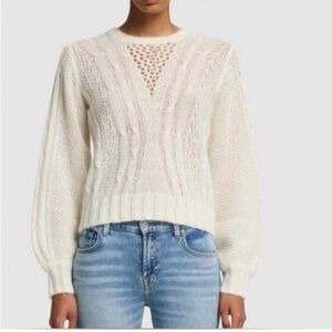 7 For All Mankind Cable Crew Neck Sweater Size: M